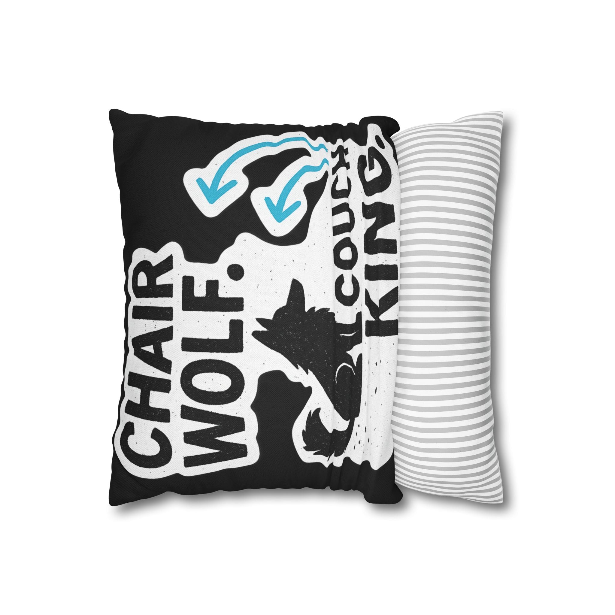 Chair Wolf Couch King Pillowcase, Cozy Home Decor, Gift for Dog Lovers, Modern Accent Pillow, Funny Pet Decor, Dog-themed Cushion