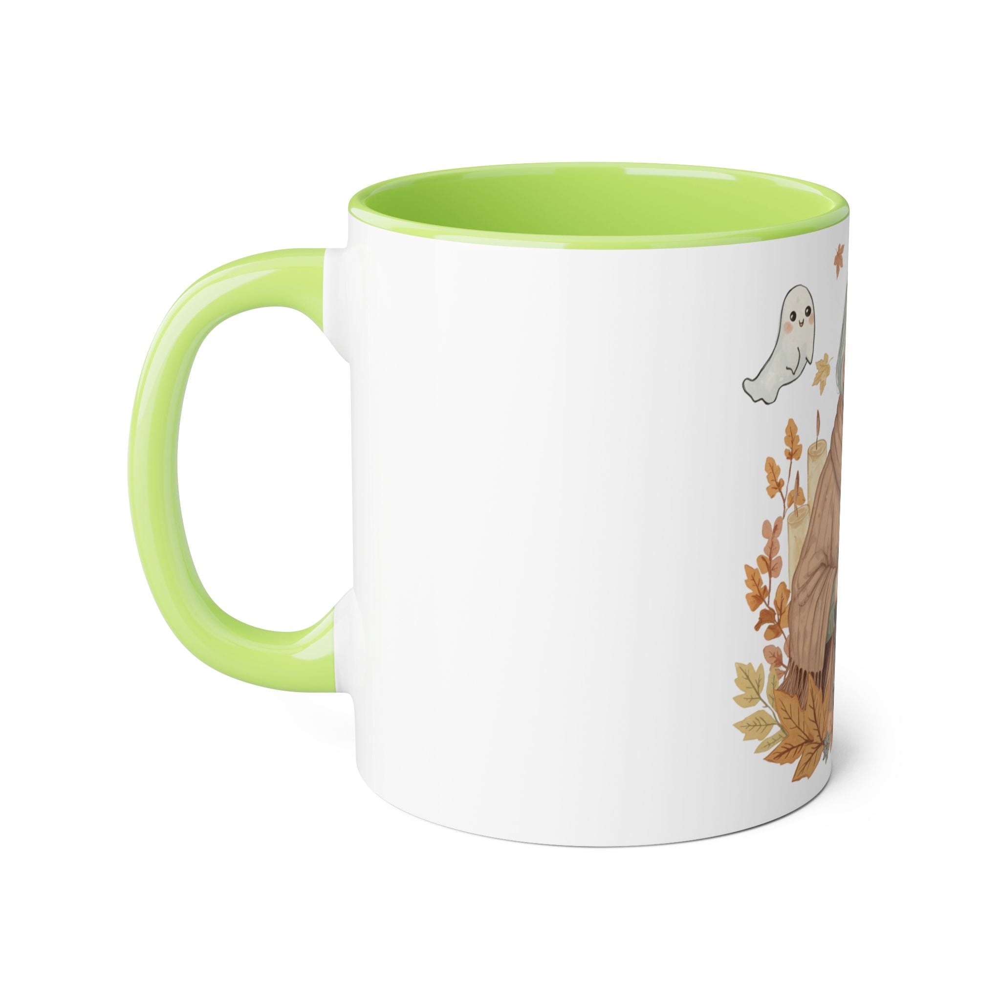 Autumnal Witch Accent Mug, Cozy Hot Beverage Cup, Halloween Decor, Unique Gift, Cute Coffee Mug