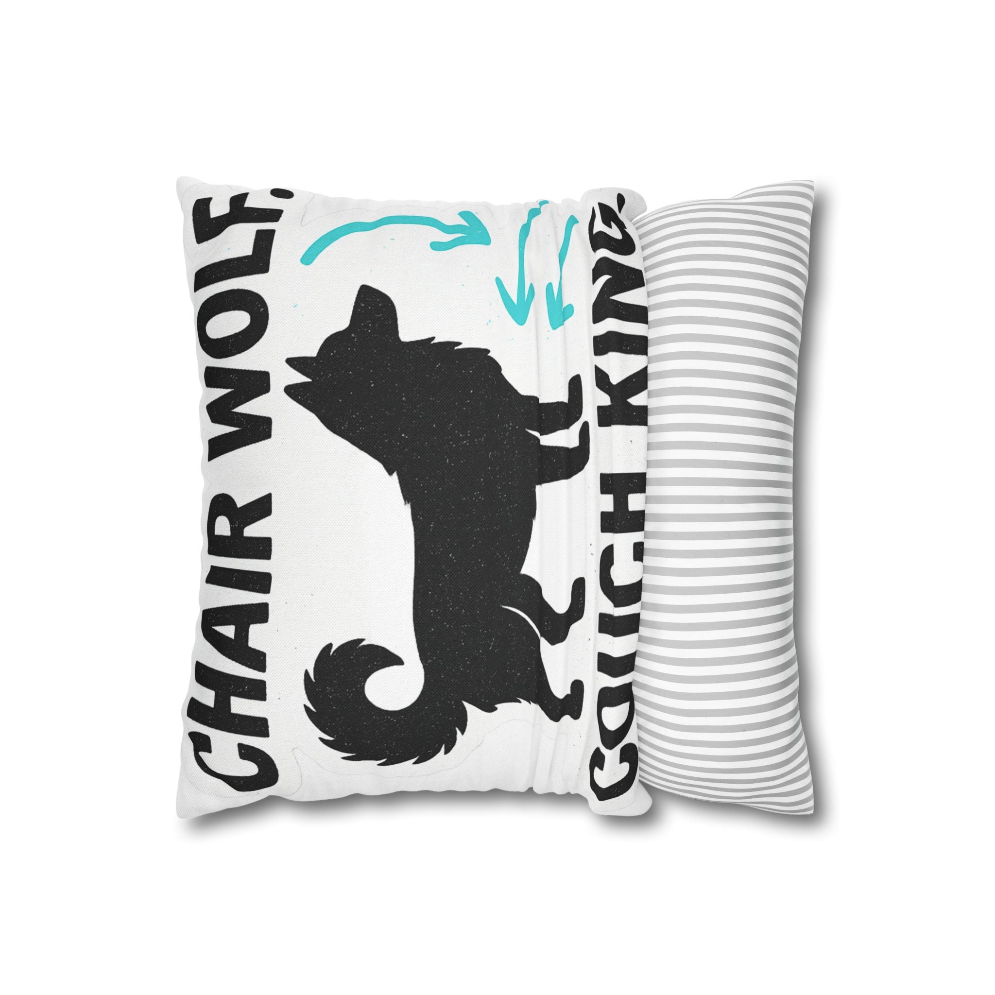 Chair Wolf Couch King Pillowcase, Soft Spun Polyester Throw Pillow, Dog Lover Gift, Pet Decor, Funny Cushion Cover, Home Accents