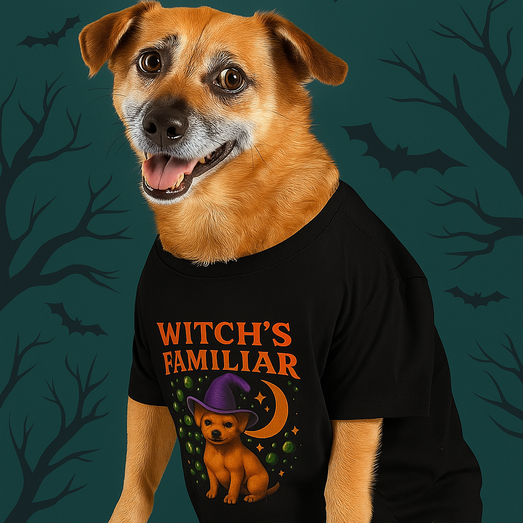 Pet Witch's Familiar Tee, Cute Toddler T-Shirt, Halloween Shirt, Kids Halloween Apparel, Witch Costume Top