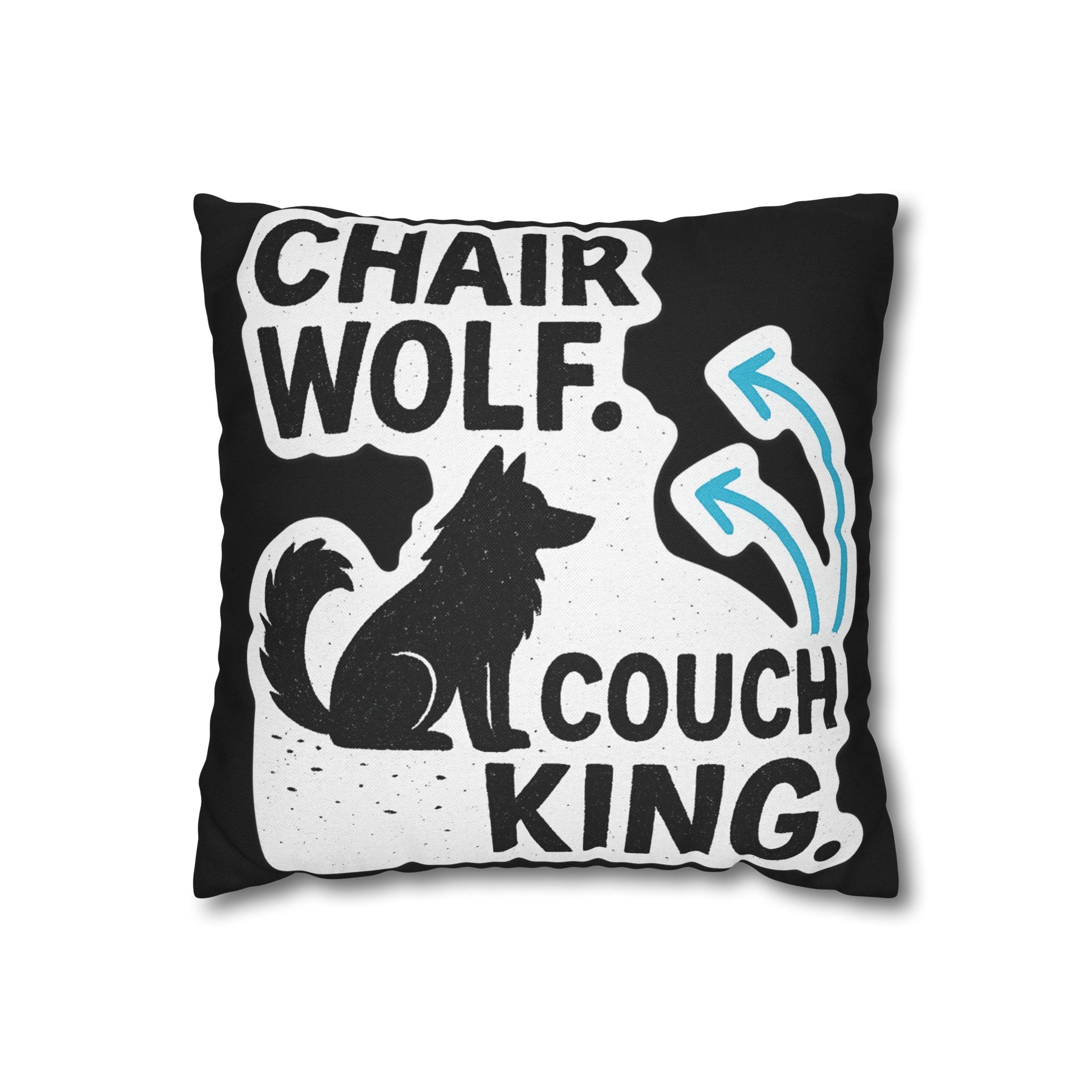 Chair Wolf Couch King Pillowcase, Cozy Home Decor, Gift for Dog Lovers, Modern Accent Pillow, Funny Pet Decor, Dog-themed Cushion