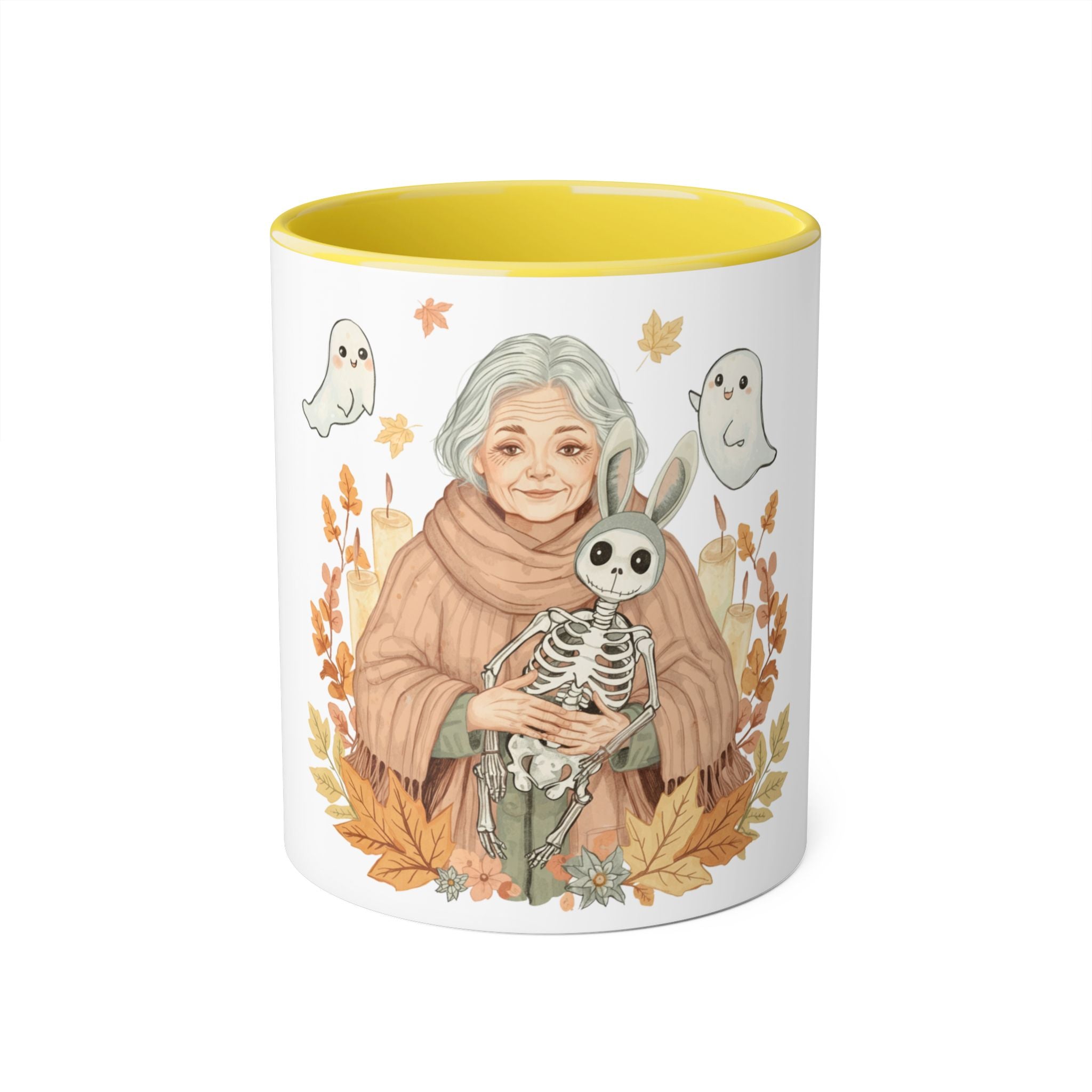 Autumnal Witch Accent Mug, Cozy Hot Beverage Cup, Halloween Decor, Unique Gift, Cute Coffee Mug