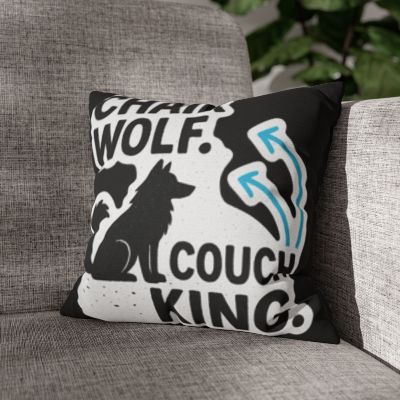 Chair Wolf Couch King Pillowcase, Cozy Home Decor, Gift for Dog Lovers, Modern Accent Pillow, Funny Pet Decor, Dog-themed Cushion