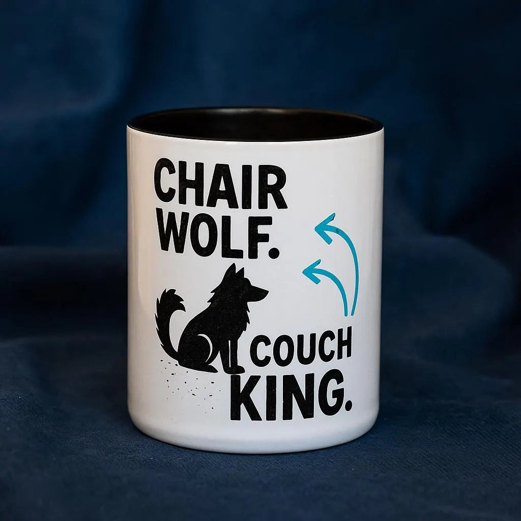 Chair Wolf Couch King Coffee Mug - Perfect Gift for Dog Lovers, Pet Owners, Home Decor, Animal Lovers, Funny Coffee Cups